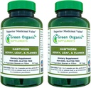 Zielone suplementy organiczne Jagody Hawthorn Kapsułki, Liść, Kwiat, Suplementy Hawthorn zawiera 90 Kapsułki, Naturalne Zioła Hawthorn dla układu sercowo-naczyniowego zdrowia i naturalnej opieki serca (Opakowanie 2)