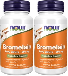 Teraz suplementy, Bromelaina (Naturalny Enzym Proteolityczny) 2,400 GDU / g - 500 mg, Naturalny Enzym Proteolityczny *, 60 Kapsułek Veg (Opakowanie 2)
