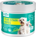 Dog Eye Wipes, Gentle Eye Wipes for Dogs & Cats, Pet Eye Cleaner Wash Removes Discharge, Crust, Debris, and Gunk (100, Unscent)