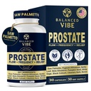 Balanced Vibe Prostate Support Supplement dla mężczyzn 124; Organic Plant-based Formuła z Saw Palmetto, Pygeum & Beta- Sitosterol 124; Wsparcie Flow & Comfort, Dzień i noc 124; 90 Kapsułki Vegan