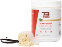 TB12 Proszek białkowy na bazie roślin, Białko grochu w sposób zrównoważony, Vanilla, Vegan, 1 g karb netto, Non-GMO, Dairy-Free, Sugar- Free (18 Sług / 1.26lbs)