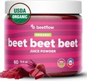 Burak buraczany Premia Azoksyd azotu Booster & Pre Workout Superfood - Wspiera cyrkulację, Heart Health, & Stamina - USA Dorosły Burak Root Powder, USDA Organic (60 Służenia)