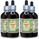 Herbata zielona (Camellia Sinensis) Glycerite, Organic Dried Leaves Alcohol Free Liquid Extract (Nazwa marki: HerbalTerra, Proudly Made in USA) 4x4 fl.oz (4x120 ml)