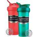 Butelka BlenderBottle Classic V2 Shaker Butelka Perfect for Protein Shakes and Pre Workout, 28- Ounce (2 Pack), Czerwony, Zielony