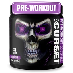 JNX SPORTS Klątwa! Dark Grape pre Workout Proszek z kreatrą - Ekstremalny trening energetyczny dla mężczyzn i kobiet - 30 Sług - L Citrulline, Beta Alanine & Kofeina do pomp, Siła i Focus
