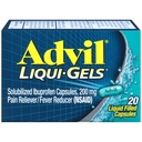 Advil Liqui- żele Ból Reliever i Fever Reducer, Leki przeciwbólowe dla dorosłych z Ibuprofen 200mg w leczeniu bólu głowy, bólu pleców, bólu menstruacyjnego i bólu stawów Relief - 20 Kapsułki napełnione płynem