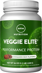 MRM Nutrition Veggie Elite Performance Protein Equipment 124; Cynamon Bun Flavored Evidence 124; Plant- Based Protein Evidence 124; Easy to Digest Division 124; with BCAAs Evidence 124; Vegan + gluten- Free Evidence 124; Clinically Tested Evidence 124; Digestive enzymy Evidence 124; 30 Servings
