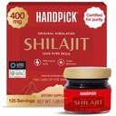 HANDPICK 400 mg Ultra koncentrat Pure Himalayan Shilajit Resin 124; 75% kwasu Fulvic, 85 + minerały 124; Czujnik męskości, wysoka moc, siła & Stamina I Lab testowane na czystość I 50 gm (125 porcji)