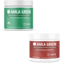 Amla Powder & Green Tea Superfood Supplement, Wsparcie przeciwutleniające, Made with Indian Gooseberries (90 porcji) & Hibiscus (30 porcji), Organic, Wegan