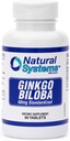 Ginkgo Biloba 60 mg by Natural Systems 60 Tablets - Gingko Biloba Powder Brain Supplement - Ginkgo Biloba Concentration Supplements - Witaminy pamięci dla mężczyzn i kobiet - Wzmocnienie suplementów energii