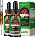 (2 opakowania) Berberine HCL płynne krople - 1500 mg Berberine Suplement z Ceylon Cynamon, Chrom, Turmeric, Niacinamid - Wspiera metabolizm i układ immunologiczny, Gut Health Wegan