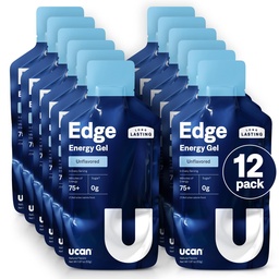 UCAN Edge Energy Gel Shots, Unflavored (12, 2 pakiety unce) do biegania, szkolenia, treningi, fitness, jazda na rowerze, Crossfit 124; Sugar- Free, Vegan, & Keto Friendly Energy