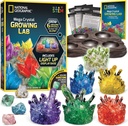 National Geographic Mega Crystal Growing Kit - Dorośnij 6 Kryształy z Light- Up Stand, Prezenty naukowe dla dzieci 8- 12