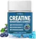 Jednowodzian kreatora dla mężczyzn i kobiet, Jednowodzian do żucia dla mięśni, Budujący mięśnie, Energy Boost, Gummies przed treningiem (60 Count) - Blueberry Flavor