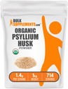 BulkSupplements.com Organic Psyllium Husk Powder - Pyllium Husk Powder for Baking, Fiber Supplement - Gluten Free, 1,4g per Serving, 1kg (2,2 kg) (Opakowanie 1)