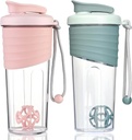 Butelka shaker do mieszanek białka 24 oz (2 pack), Butelki shaker protein z whiskey Ball, Butelka mikser, Butelka protein, Przenośne przedworkout serwatka protein shaker Cup Teal