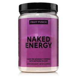Naked Fruit Punch Energy - Czysty suplement do ćwiczeń dla mężczyzn i kobiet, Przyjazny wegański, Bez dodanych słodzików, Kolory lub aromatów - 30 Sług