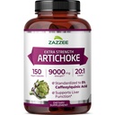 Zazzee Extra Force Artichock 20: 1 Extract, 9000 mg Siła, 5% Kwas kafeoilchinowy, 150 Kapsułki wegańskie, 5 Miesiąc dostaw, Koncentrated and Standarysed 20X Extract, Non-GMO i All- Natural