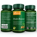 Natrition Brain Booster - Ginkgo Biloba, Turmeric, Cistanche Tubulosa, Fo- ti Extract Blend - Naturalne przeciwutleniacze dla funkcji mózgu - Klarowność, Focus and Memory Enhance - 90 Kapsułki Veggie