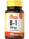 Sundance Witamina B-1 Between 124; 100mg Between 124; 100 Tablets Between 124; Essential witaminy Supplement Between 124; Wegetarian, Non-GMO, and gluten Free Formula