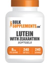 BulkSupplements.com Lutein z Zeaxanthin Softgels - Zeaxanthin Plus Lutein, Lutein i Zeaxanthin Suplementy, Eye Vitamins - Gluten Free, 1 Softgel per Serving, 240 Softgels