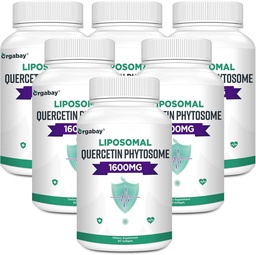 Orgabay Liposomal Quercetin Phytosome 1600 mg, Bromelain 200mg, Cynk 30mg, Witamina C Turmeric 40 mg, Najwyższa Absorpcja, Quercetin Complex, 360 Softgels