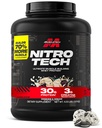 Muscletech Proszek z białka serwatki (Cookies & Cream, 4 Funt) - Nitrotech Ultimate Muscle Building Formula z izolatem białka serwatki - 30g białka, 3g kreatyny i 6.8g BCAA - Packaging May Vary