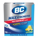Siła BC MAX Szybki ból Relief Proszek, Lemoniada Flavor Aspiryna 500mg i Acetaminofen 500mg Rozpuścić opakowania, 16 Count
