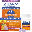 Zicam Cold Remedy Cynk RapidMelts, Elderberry Citrus Flavor, Homeopatyczne, Cold Shorting Medicine, Skróty zimnego czasu trwania, 25 Count