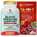 PurePremium Beet Root Kapsułki do wspomagania ciśnienia krwi - 700mg Zaawansowana formuła z buraka cukrowego w proszku, Hawthorn, Hibiscus & czosnek do normalnej produkcji tlenku azotu i zdrowia serca - Non-GMO - 90ct