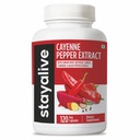 StayAlive Cayenne Pepper kapsułki 960mg Super Extract z Ginger, Czosnek, Turmeric, Burak korzeń, czarny pieprz, 120 Cayenne kapsułki, Wsparcie układu sercowo-naczyniowego i immunologicznego, Capsaicin suplement pigułki