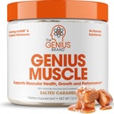 The Genius Brand Genius Muscle - Muscle Health Supplement for Growth, Endurance & Recovery - Non-Hormonal Formula - 6 Organic Mushrooms - Naturally-Sweetened - 30 Servings - Salted Karmel