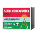 Sun Chlorella 200 mg Green Algae Superfood Supplement - Ściana komórkowa pulwertyzowana - Chlorofil, CGF, Aktywny B12, Żelazko, Białko - Non-GMO - 1500 Tabletki