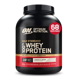 Optimum Nutrition Gold Standard 100% Proszek z białka serwatki, Ciasteczka i śmietanka, 5 funtów (Opakowanie może Vary)