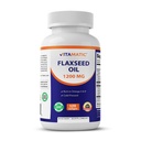 Olej z nasion oleistych Vitamatic 1200 mg - 120 Softgels Cold- Pressed Flaxseed Oil z 675 mg ALA Omega-3 - Pomaga Heart Health & Ogólnie Wellness