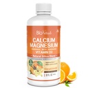 Bio Naturals Wapń & Magnez Liquid Supplement z witaminą D3 - Naturalna formuła, cztery rodzaje Wapń Wspiera silne kości z Superior Absorption to Pills - 100% Wegetarian - 32 fl oz