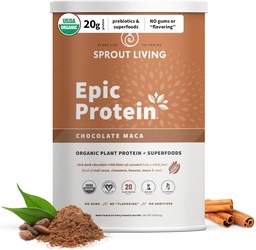 Proso Żywe Epickie Białko, Białko roślinne i Superfoods Proszek, Czekoladowy Maca w proszku
