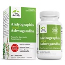 Terry Natural Andrographis i Ashwagandha - Suplement wsparcia systemu immunologicznego - Wsparcie energii i zdrowej reakcji stresowej - Suplement wsparcia energetycznego - 60 Kapsułki (60 Słupki)