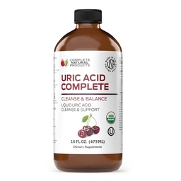 Kompletne produkty naturalne Kwas moczowy Complete - 16oz Liquid Supplement to Support Moric Acid Cleanse, Nerki Health & Circulation with Apple Cider Vinegar, Tart Cherry, & Beet Root.