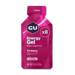 GU Energy Original Sports Nutrition Energy Gel, 8- Count, Tri- Berry