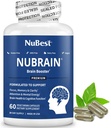 NuBrain Booster - Suplement mózgu do Booster mózgu, Pamięć, Focus & Clarity Support with St. John 's Wort, Ginkgo Biloba, Bacopa & More - 60 Vegan kapsułki 124; 1 Miesiąc dostaw