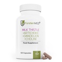 FürstenMED Mleko Thistle z ekstraktem z karczocha, Dandelion Root & Cholina - Normal Liver Health Supplement - Wysoka dawka 80% Silimarin - Wegańskie wsparcie dla wątroby - 120 Non-GMO kapsułki
