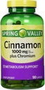 Spring Valley Cynamon 1000mg Plus chrom, 180 kapsułek