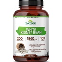 Zazzee Biała Nerka Fasola 10: 1 Ekstrakt, 1800 mg na serwowanie, 200 Kapsułek wegańskich, Ponad 2 Dostawy Miesiąc, Standaryzowane, Skoncentrowany 10X Ekstrakt, 100% Wegetarianin, All- Natural i Non-GMO, Made in USA