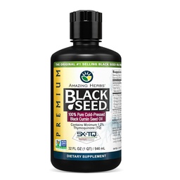 Niesamowite zioła Premium Black Seed Oil - Cold Pressed Nigella Sativa Aid in Digestive Health, Wsparcie immunologiczne, Funkcja Mózgu, Wspólna Mobilność, Gluten Free, Nie GMO - 32 Fl Oz