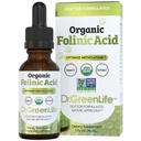 Dr Green Mama USDA Organic Felinic Acid Drops - 500 µg na kroplę 124; Metylation Support B9 Suplementy dla dzieci i dorosłych 124; Wsparcie funkcji neurologicznych, System nerwowy Zdrowie i synteza DNA