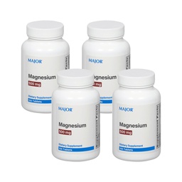 Major Magnezu 500 mg - Tabletki z tlenkiem magnezu - Suplement diety - 100 Liczba (4 opakowania)