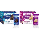 Quest Frosted Cookies Twin Pack, Ciasto czekoladowe 16 Ciasteczka i tort urodzinowy 16 Ciasteczka, 1 g cukru, 10- 11g białka, 2g węglowodanów netto