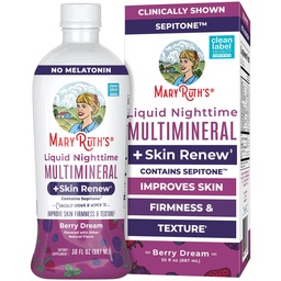 MaryRuth 's Liquid Nighttime Liquid Multimineral + Skin Renew 124; Klinicznie pokazane u kobiet w celu zmniejszenia drobnego zmarszczki i poprawić firmness skóry 124; Sepitone Between 124; NO Melatonin Between 124; Magnezu Between 124; Vegan Between 124; 30 Służenia