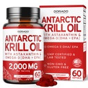 Suplement oleju z kryla antarktycznego (2000mg na Podawanie, 60 Softgels) Olej z kryla Omega 3 Suplementy z EPA, DHA i Astaksantyny - Premium Fosfolipid dla dorosłych - Tested strony trzeciej, Non-GMO & USA Made